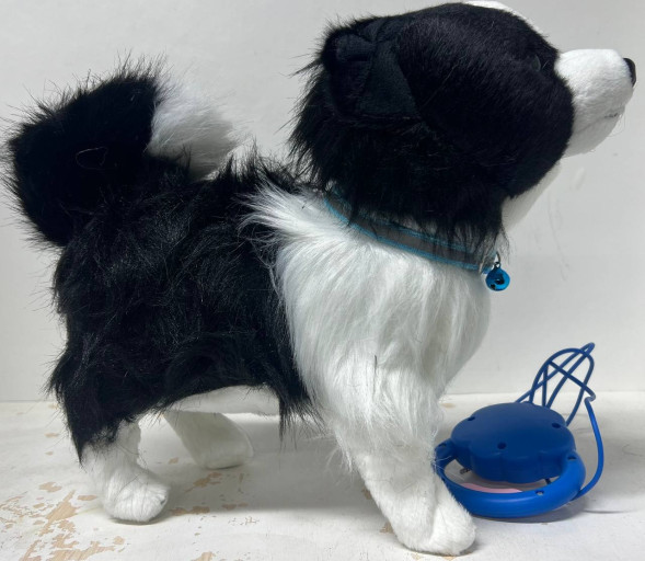 Собака на поводке "Чёрно-Белая" (на батарейках)