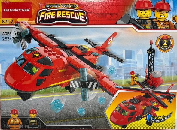 Конструктор «Самолет-Вертолет Пожарный 2в1» (283 деталей)