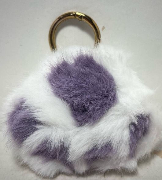 Брелок "Кошачья Лапка" Бело-Фиолетовый