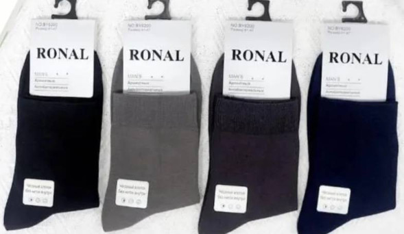 Носки мужские RONAL (41-47р.) Легкие (10шт/уп) NO:BY6200