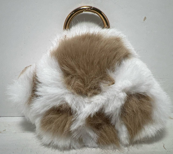 Брелок "Кошачья Лапка" Бело-Кричневый