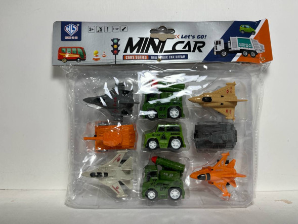 Набор машинок «Военные 9в1» (маленькие)