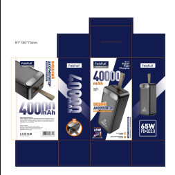 Внешний аккумулятор (Power Bank) FaizFull FL132 40000MAH65W. Подходит для зарядки ноутбука