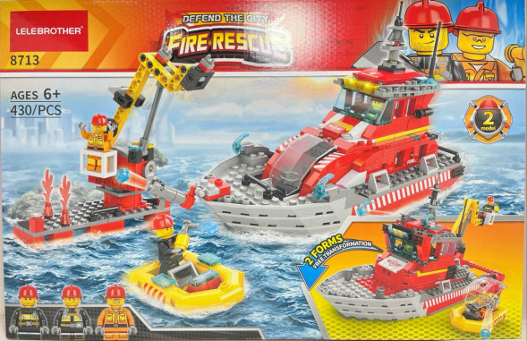 Конструктор «Кораблик Пожарный 2в1» (430 деталей)