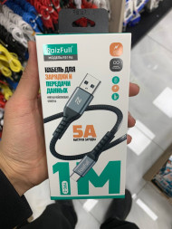 Кабель для телефона FaizFull FR196 Tyрe-с (1м, 5А) мягкая нейлон оплетка)