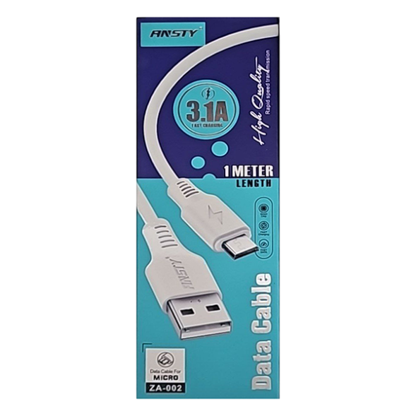 Кабель Ansty "1000mm" MicroUSB 3.1A (ZA-002) (ZA-004)