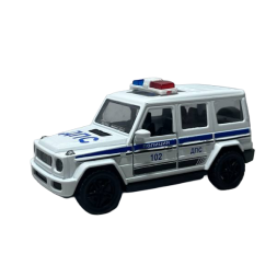 Маленькая метал. машинка «Brabus» (Белый ДПС) (Свет, Музыка)