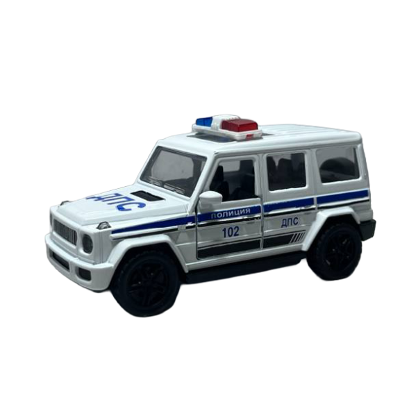 Маленькая метал. машинка «Brabus» (Белый ДПС) (Свет, Музыка)