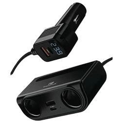 АЗУ Разветвитель прикуривателя FaizFull FZ50 6В1 (36W быстрая зарядка) 12-24V ,(USBx2 Type-cX2, 2 Гн