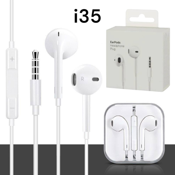Проводные наушники с микрофоном iPhone i6 оригинал 1200mm, белый (20pcs)