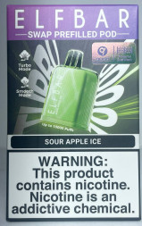 Картридж Elfbar 10.000 «Sour apple ice» (Кислое Яблоко Лед)