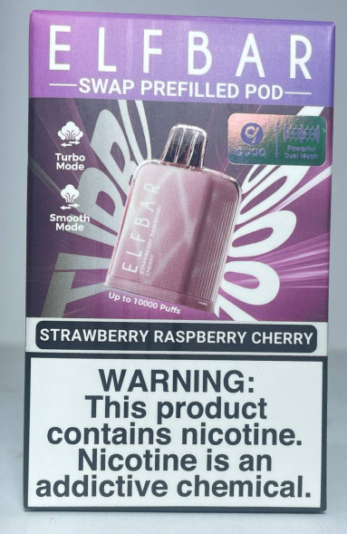 Картридж Elfbar 10.000 «Strawberry raspberry cherry» (Клубника Малина Вишня)