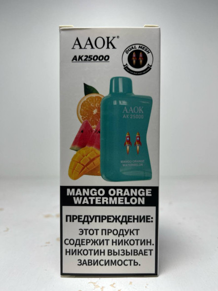 Катридж для электронной сигареты AAOK 25.000 “Mango Orange Watermelon” (Манго Апельсин Арбуз)