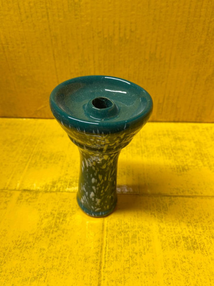 Кальянная чаша для табака "Зелёный Пятнистый" (Высокая) №10