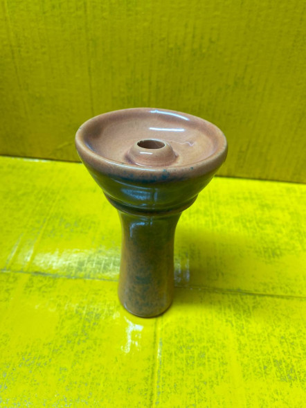 Кальянная чаша для табака "Бежево-Зелёный" (Высокая) №11