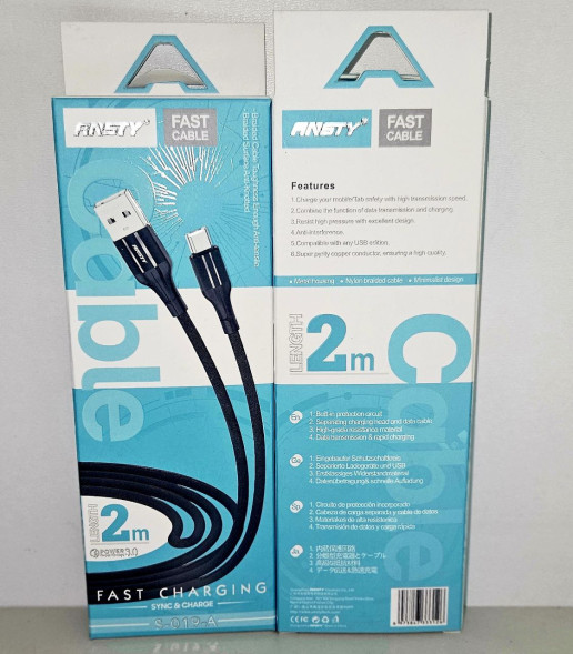 Кабель Ansty "2000mm" microUSB (S-019-A)