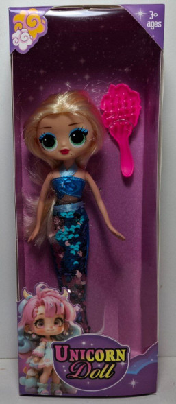 Кукла-Русалочка "Unicorn Doll" (Синяя)